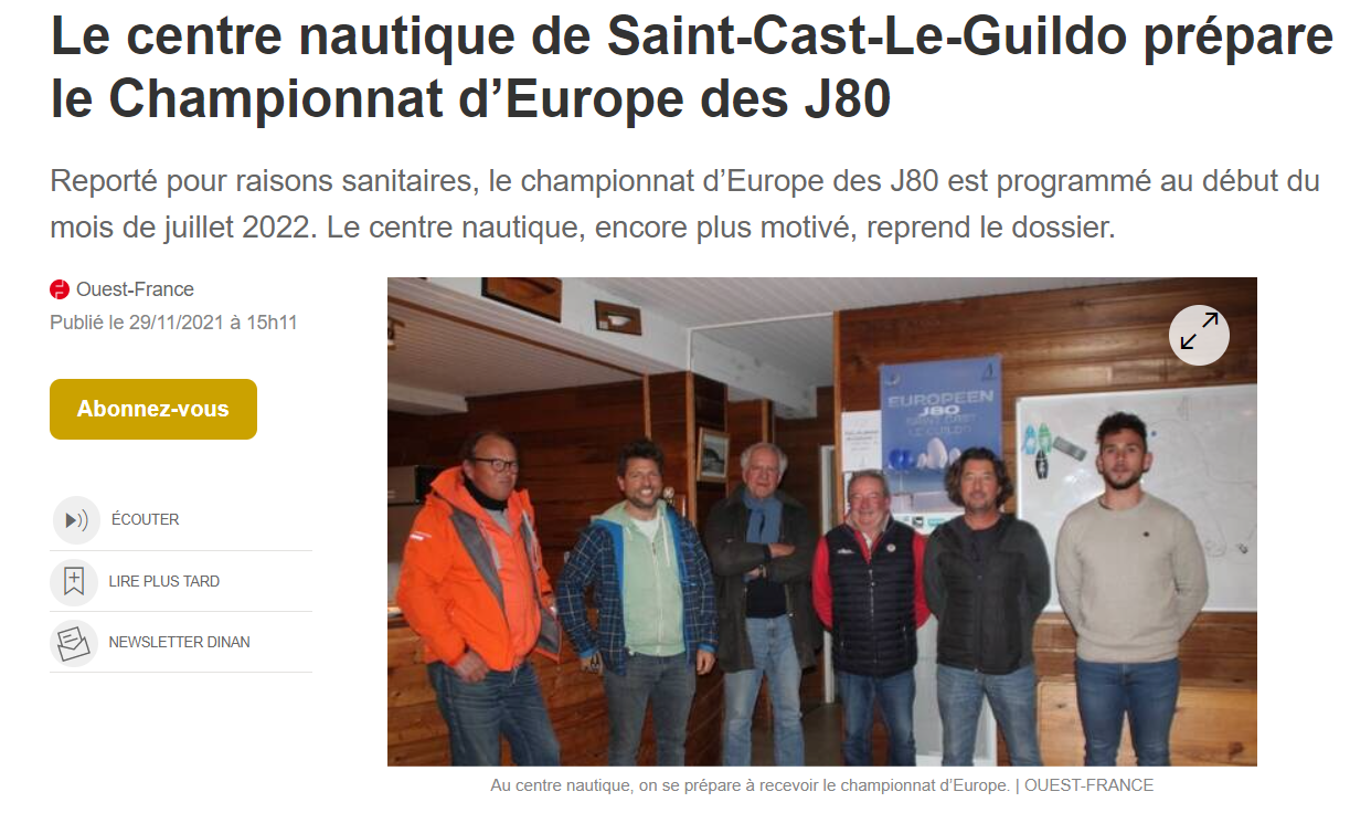 Le centre nautique de Saint-Cast-Le-Guildo prepare le Championnat d’Europe des J80